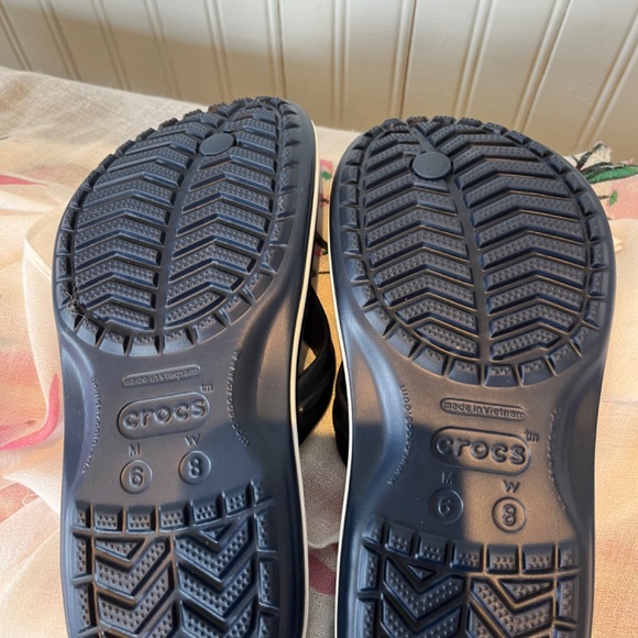 Crocs Crocband Navy Flip Flops Men’s Size 6 Women’s Size 8 BNWT C005 - Picture 4 of 10